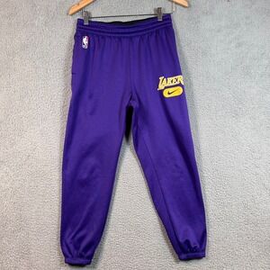 Nike NBA Los Angeles Lakers Purple Dri Fit Jogger Sweatpants Kids Size L 14/16